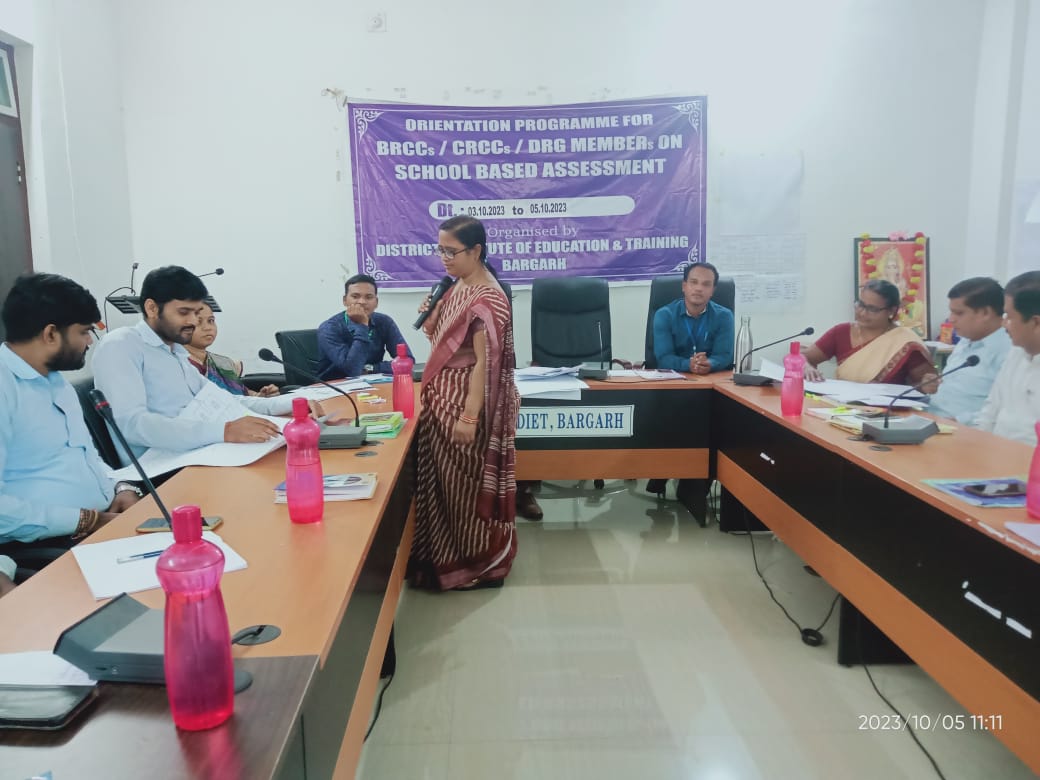 Orientation Programme for BRCCs/CRCCs/DRG members on school based assessment